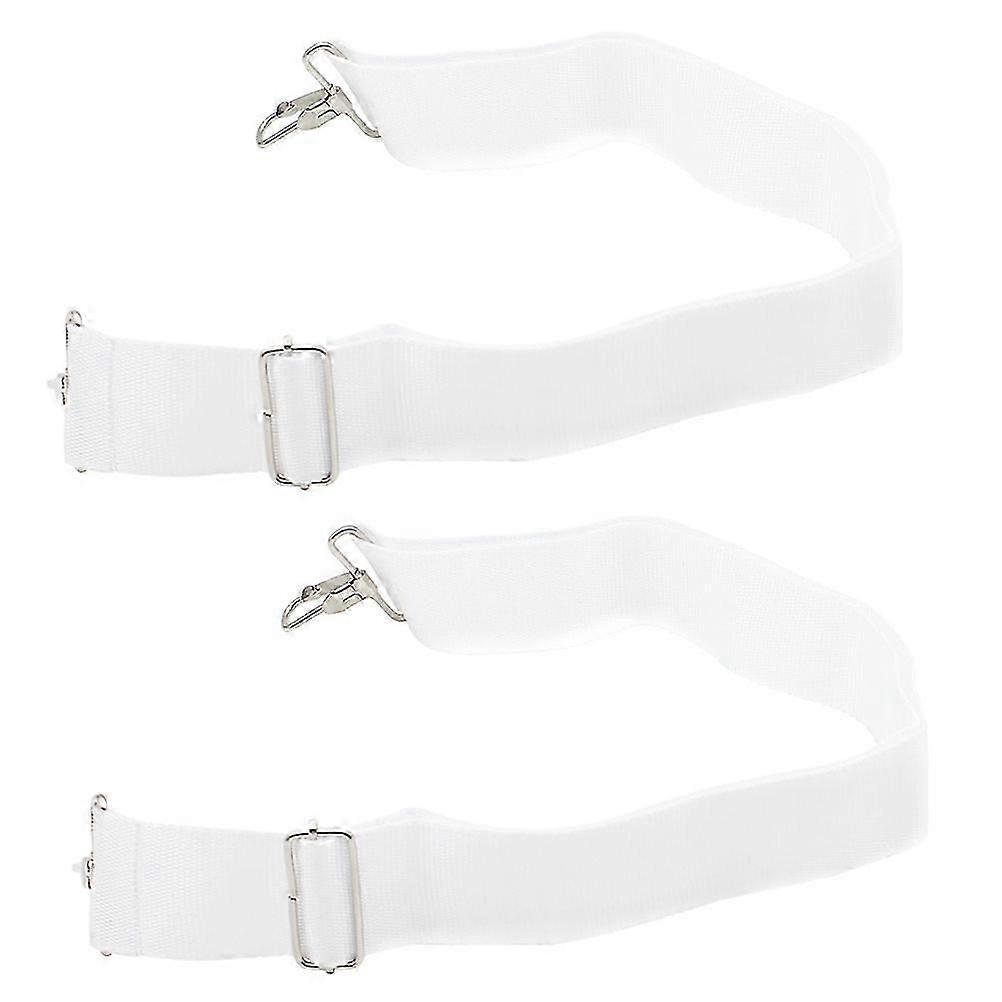 Drum Strap Adjustable Marching Snare Drum Strap Function 2Pcs White Nylon