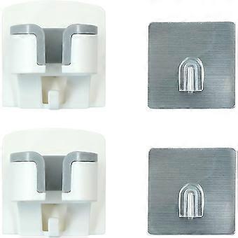 Self adhesive hair dryer holder - 2 pieces hair dryer holder, self adhesive wall mount hair dryer holder with organizer for kitchen, ba [XR]