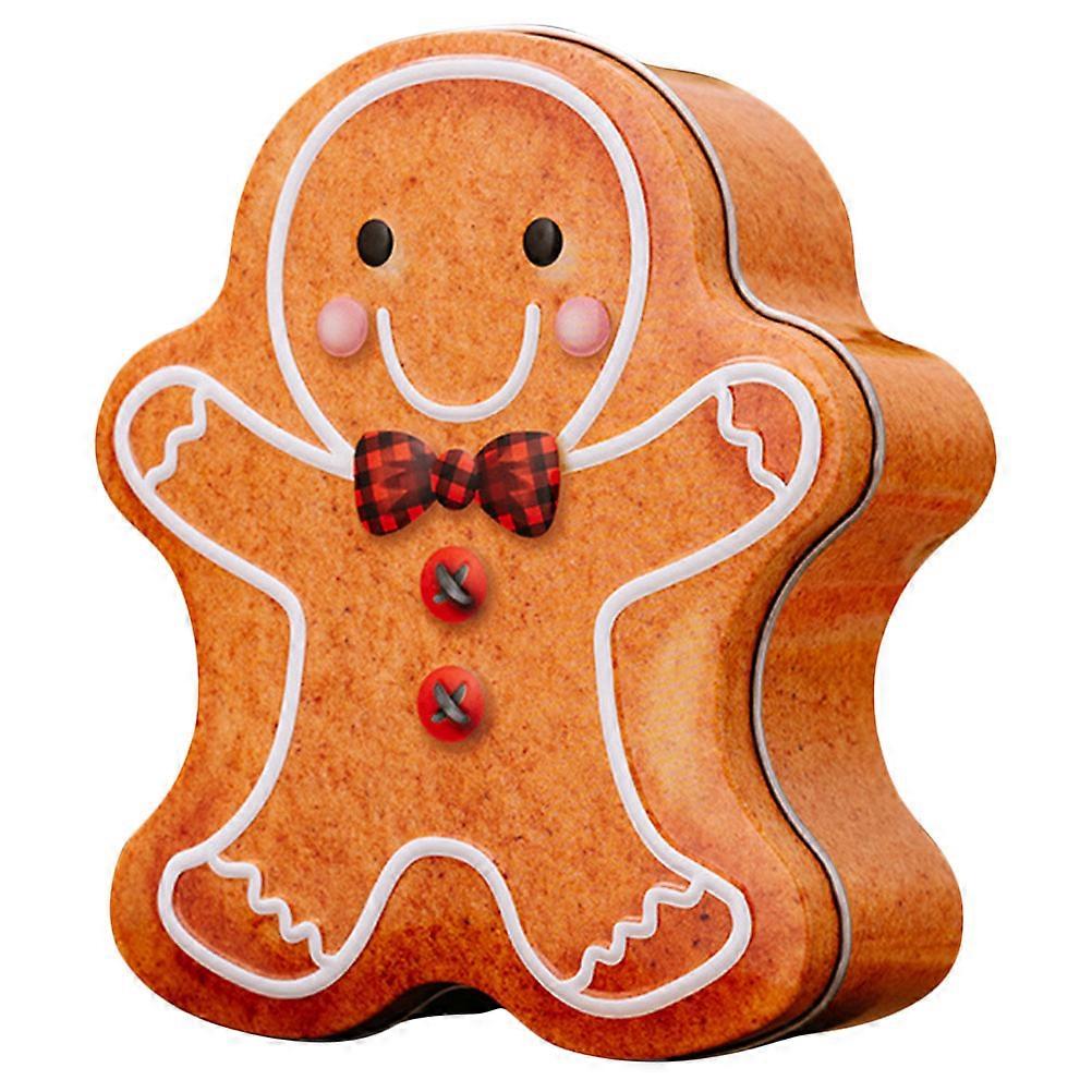 Orange Gingerbread Tinplate Candy Storage Box for Storage