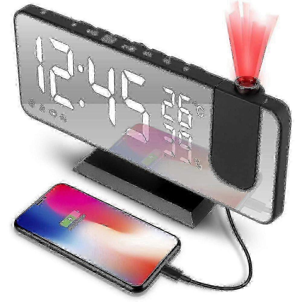 180-Degree Projection Alarm Clock featuring Projection Technology