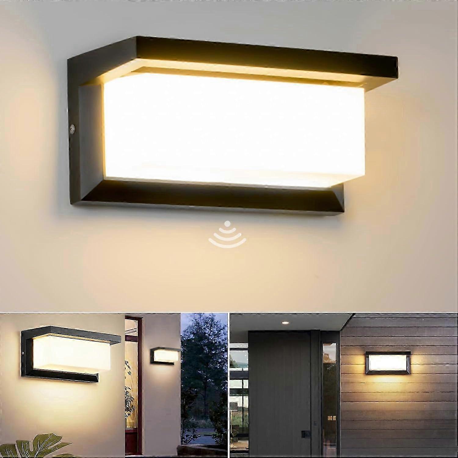 LED wall light 18W warm white 3000K rectangular outdoor wall light