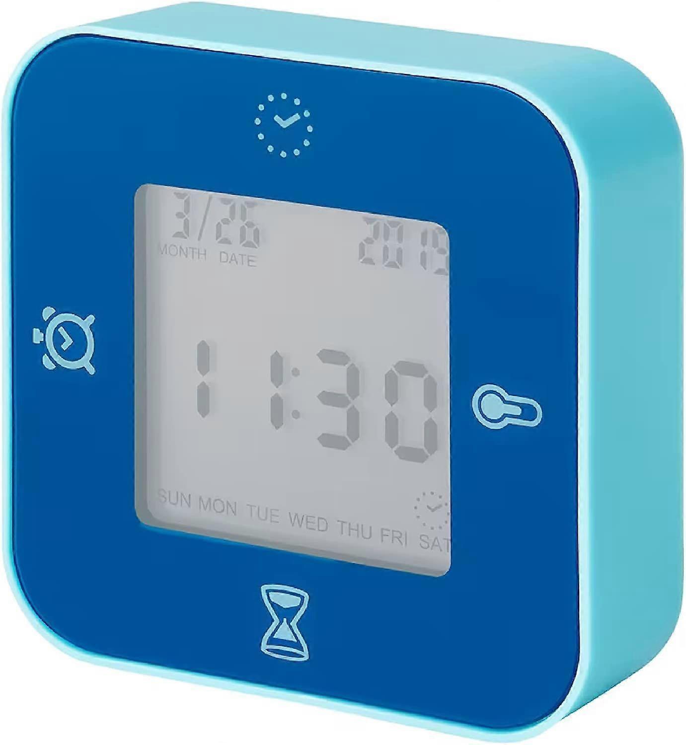 Clock/Thermometer/Alarm/Timer, 4 Functions Desk Clock (Blue)