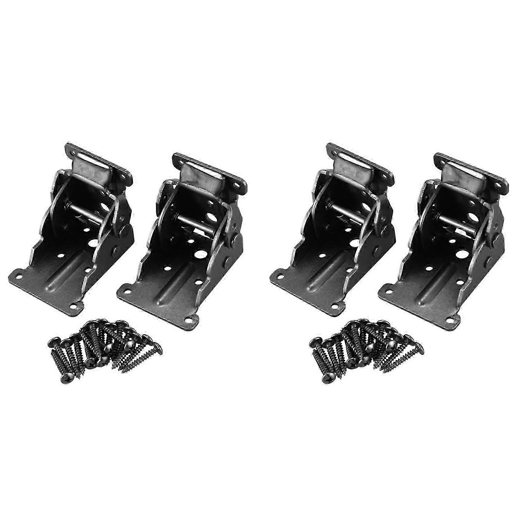 4Pack Folding Brackets, Lock Extension Support Bracket Foldable Self Lock Hinges with Screws compatible with Table Bed Leg Feet