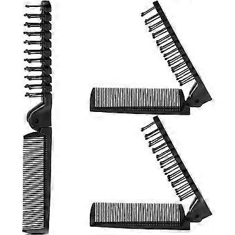 3-pack foldable double-headed travel hairbrush, foldable comb, pocket-sized, anti-static, unisex.