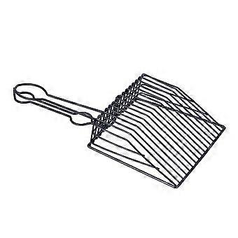Metal Cat Litter Scoop with Long Handle for Cat Litter Cleaning Black