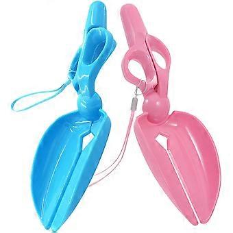 2-Piece Dog Poop Scoop, Portable Plastic Clip-On Pet Waste Collector,