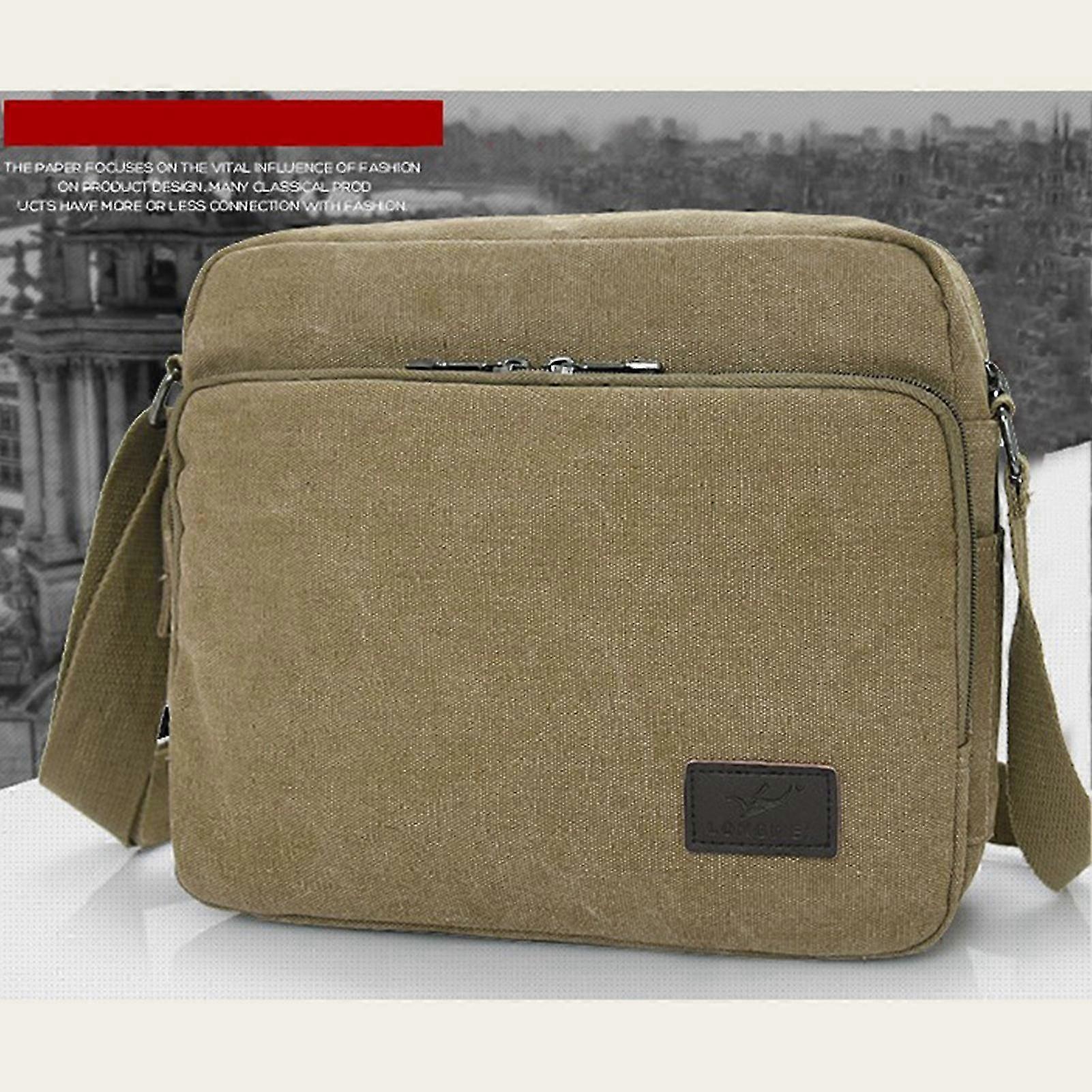 Large Space Khaki Messenger Bag