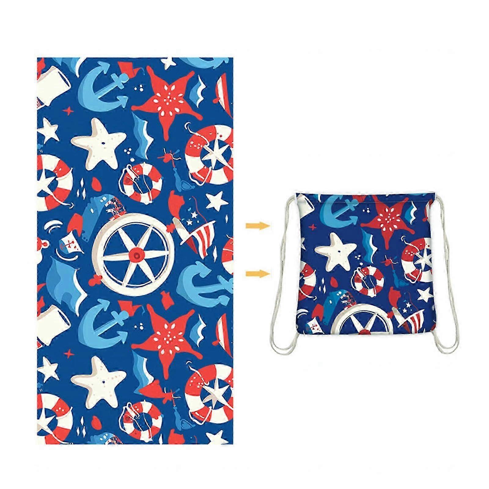 2 In 1 Microfiber Beach Towel With Bag