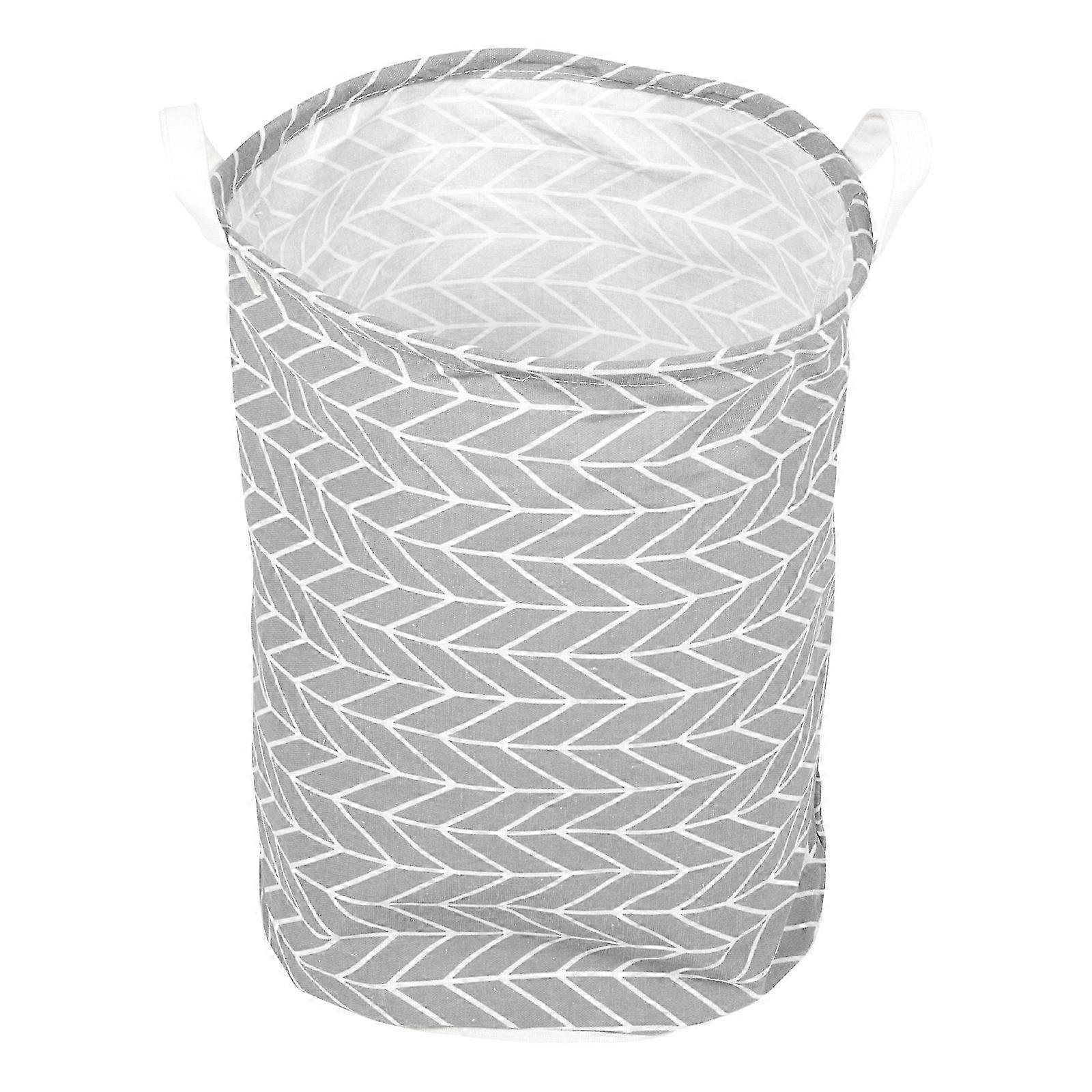 Grey Cotton Linen Foldable Hamper Set