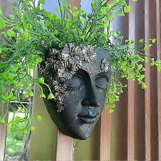 Weatherproof Face Wall Planter Resin
