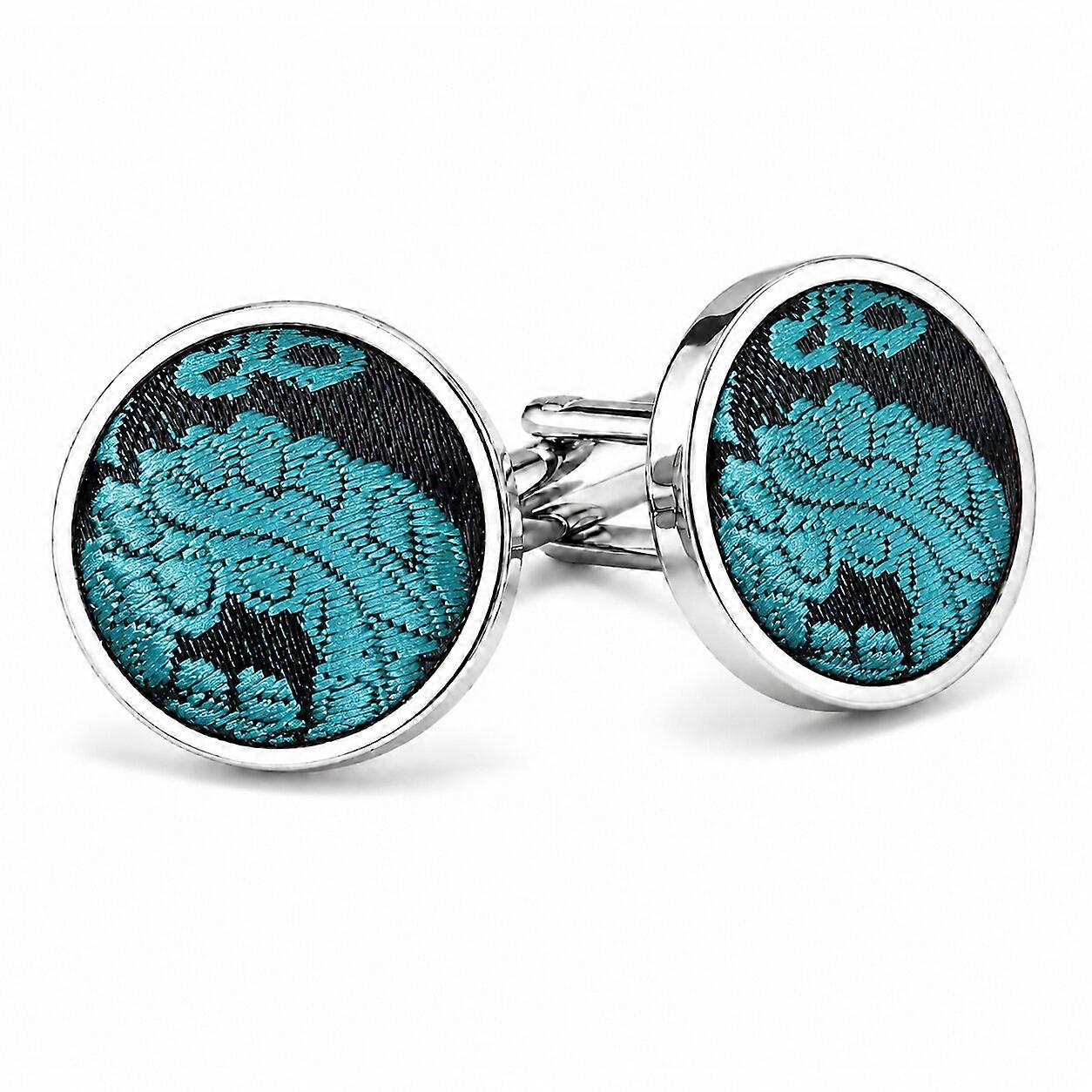 Teal Paisley manschettknappar