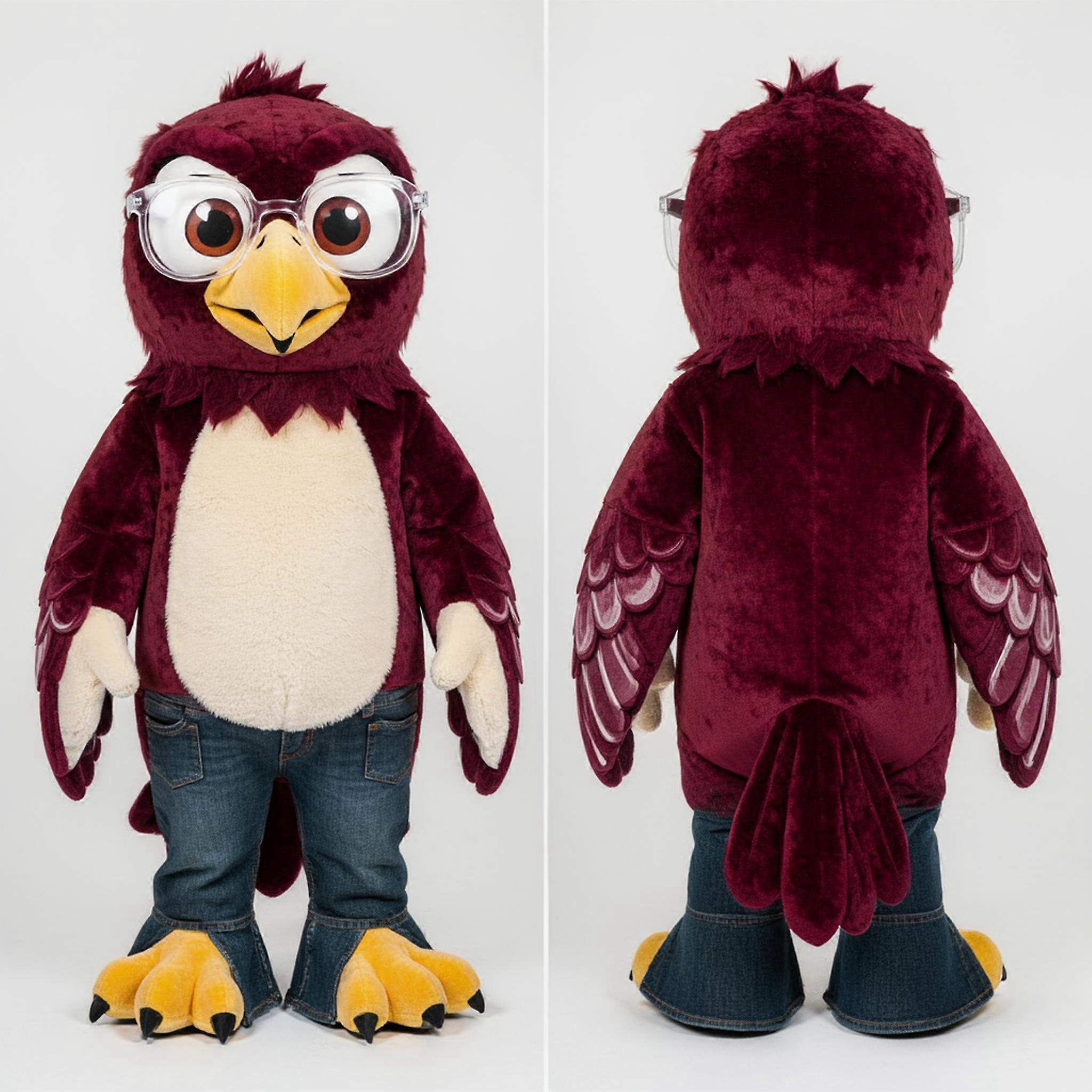 MASTICOT Maroon Cartoon Haasts Eagle Mascot