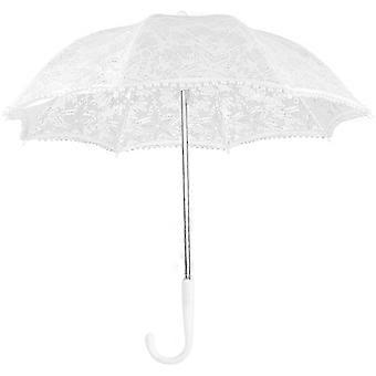 High-quality, elegant bridal lace umbrella. Exquisite wedding lace parasol. Stage and photo prop.