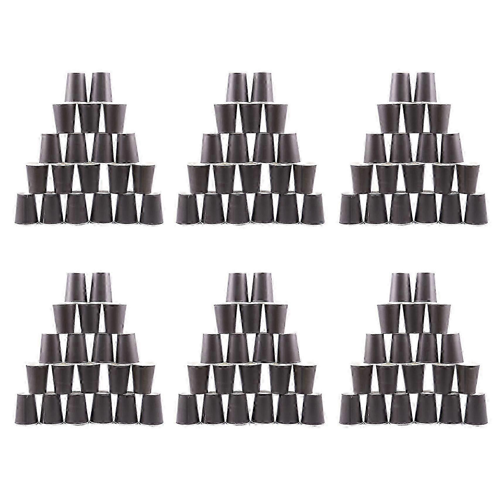 120 Paper Cups (9oz) - Plain Solid Colours Birthday Party Tableware Catering(Black)