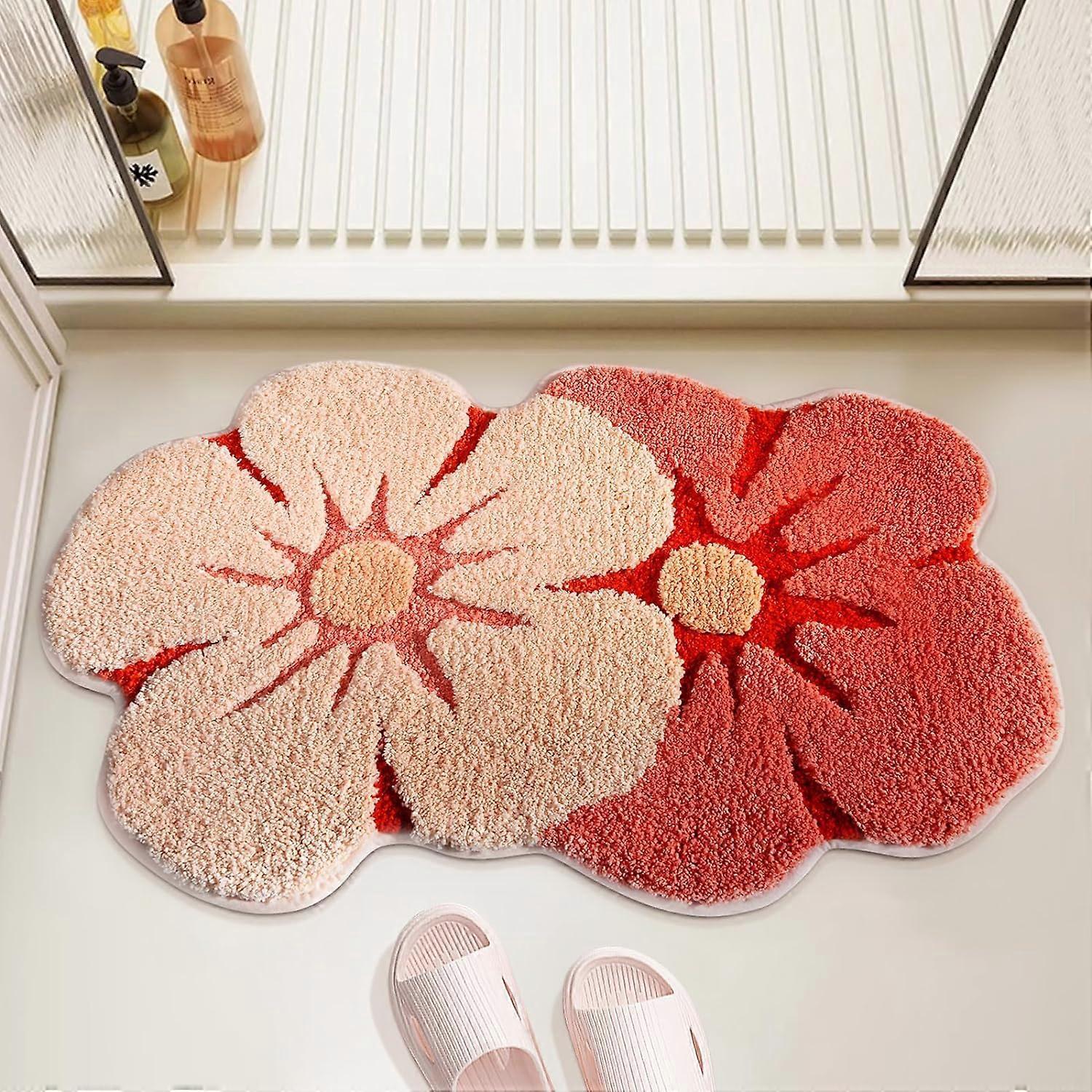 Soft Absorbent Floral Bath Rug