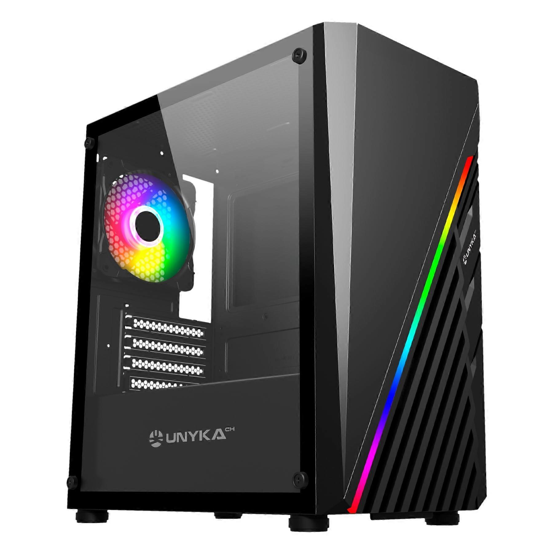 Micro-ATX-Mini-Gaming-PC-Gehäuse mit ARGB-Front und Seitenwand aus gehärtetem Glas