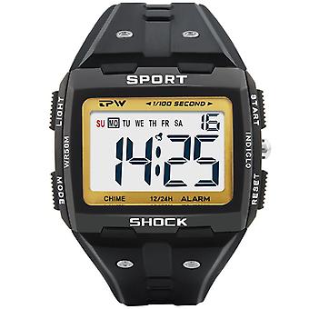Elektronische Kinderuhr TPW wasserdichte Sportuhr Multifunktions-Timing-Schüler-elektronische UhrSchwarz