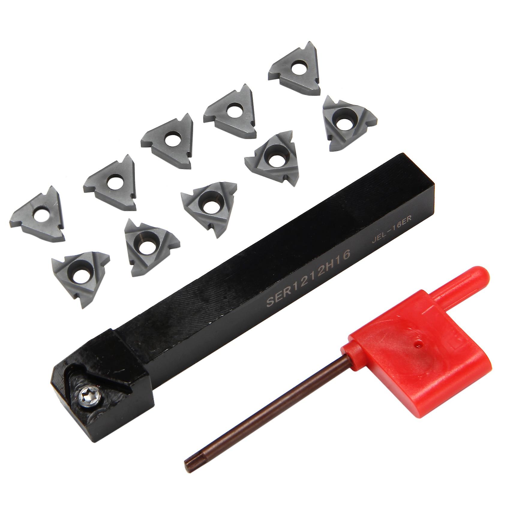 1Pc Ser1212H16 Boring Bar Holder +10Pcs 16Er Ag60 Turning Inserts With Wrench For Lathe Turning Too
