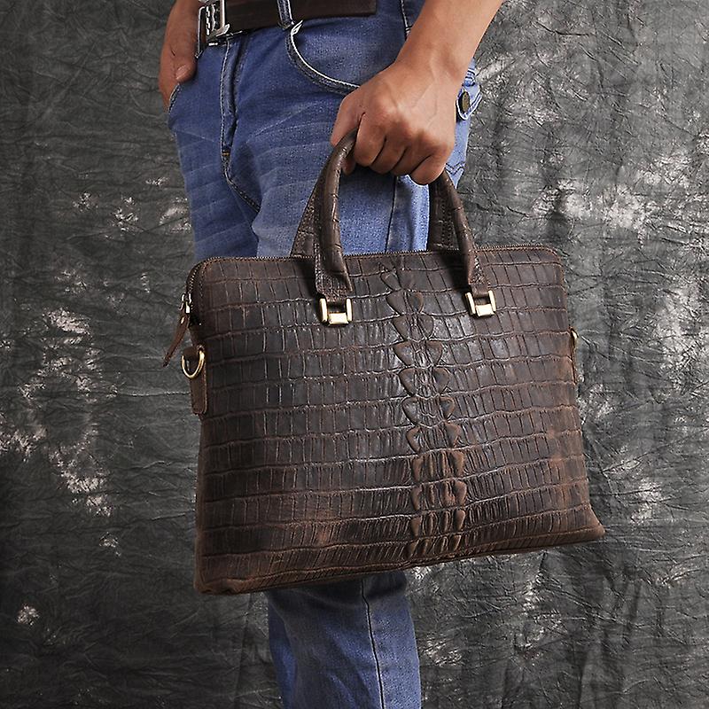 גברים משוגע סוס עור משרד Maletas מזוודה עסקית 14 "מחשב נייד מקרה לצרף תיק תיק מלטין מסנג'ר תיק 7241-d