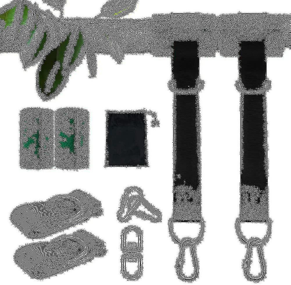 Tree Swing Hanging Straps Kit 2x5ft Heavy Duty Swing Hanger With Carabiners, Tree Protectors And Swivel Hook