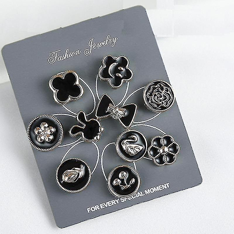 10pcs Al Exposure Buttons Brooch Pins *chyi