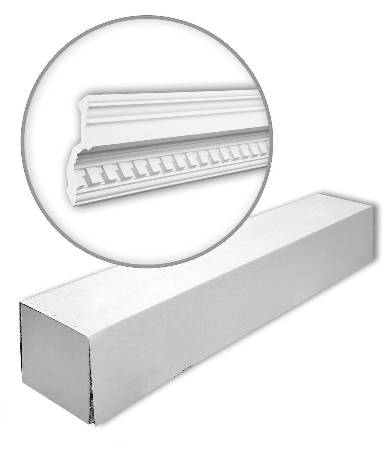 e-Delux GmbH 6 x Eckleisten 150111-box 12 Meter Profhome Polyurethan Hartschaum 200 cm weiß vorgrundiert leicht, robust, extrem maßhaltig