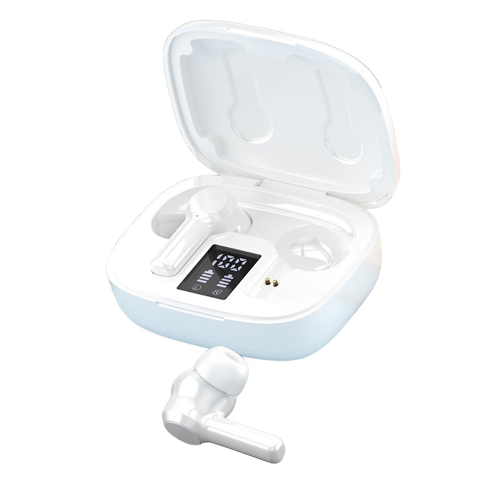 1 مجموعة سماعة رياضية متوافقة مع تقنية البلوتوث شاشة رقمية بكلتا الأذنين في الأذن مكالمة صوتية ABS LED بطارية عرض سماعة لاسلكية للاتصال