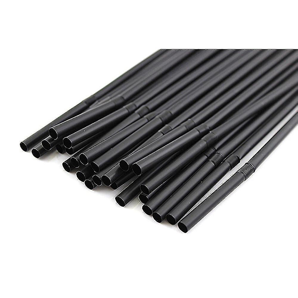 100/1000pcs Black Flexible Drinking Straws Wedding Party