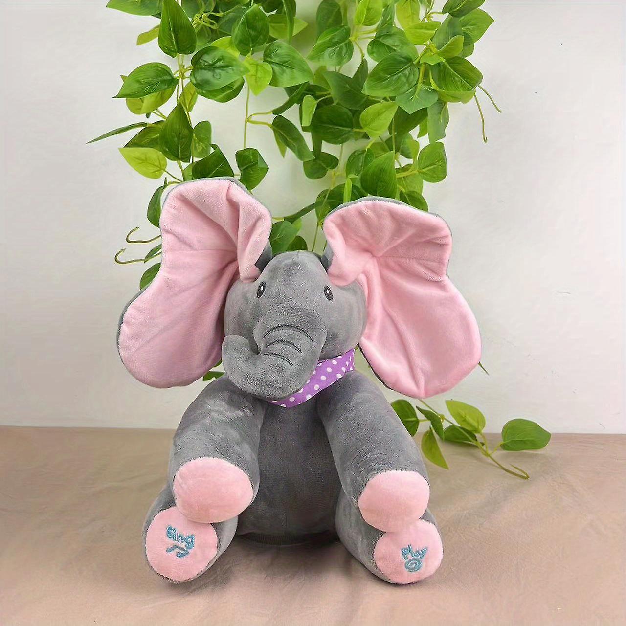 1pc Hide-and-seek Elephant Plush Toy Baby Girl Hide-and-seek Game Toy Singing Interactive Musical Toys A Good Gift For Girls Over 6 Years Old Activ