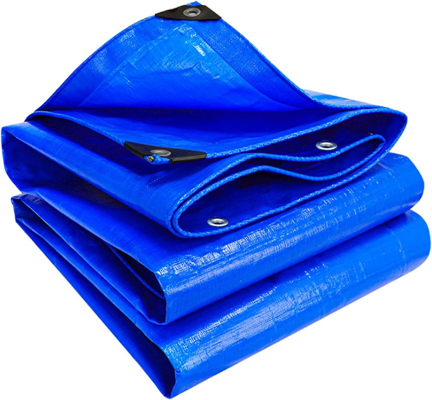 Bâche, Housse de bâche multi-usages imperméable et résistante - Polyéthylène/PE , Imperméable à l’eau, Oeillets antirouille, Résistant à la déchirure - Bleu 2 x 2 m