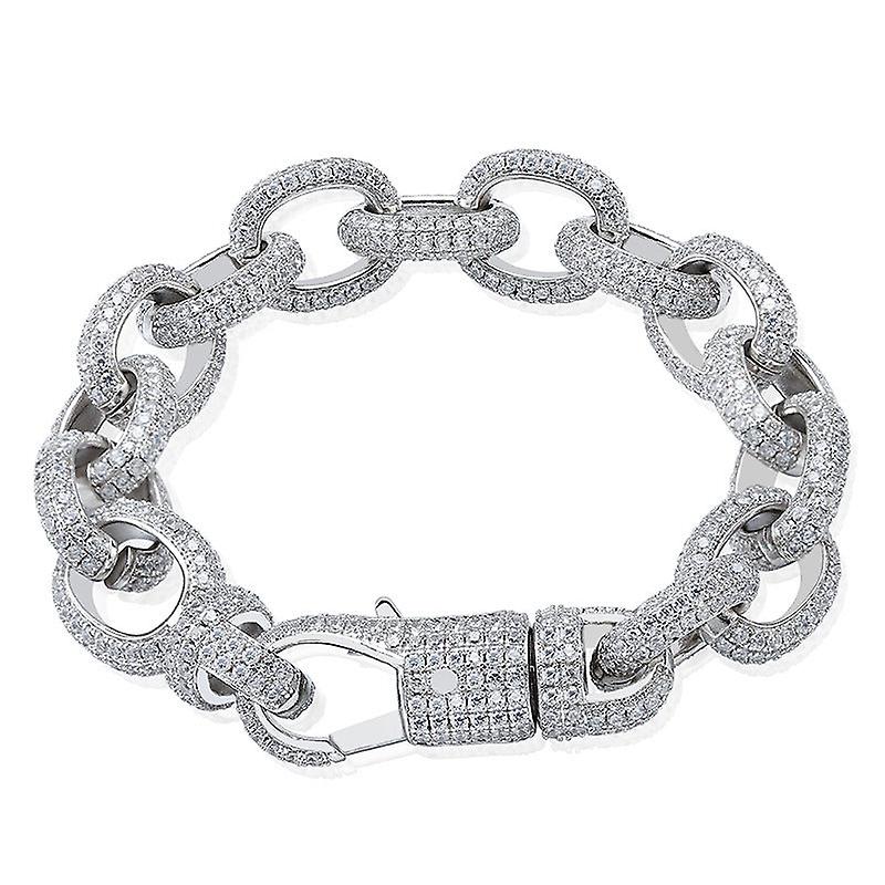 Men's Oval Twist Large Button Bracelet