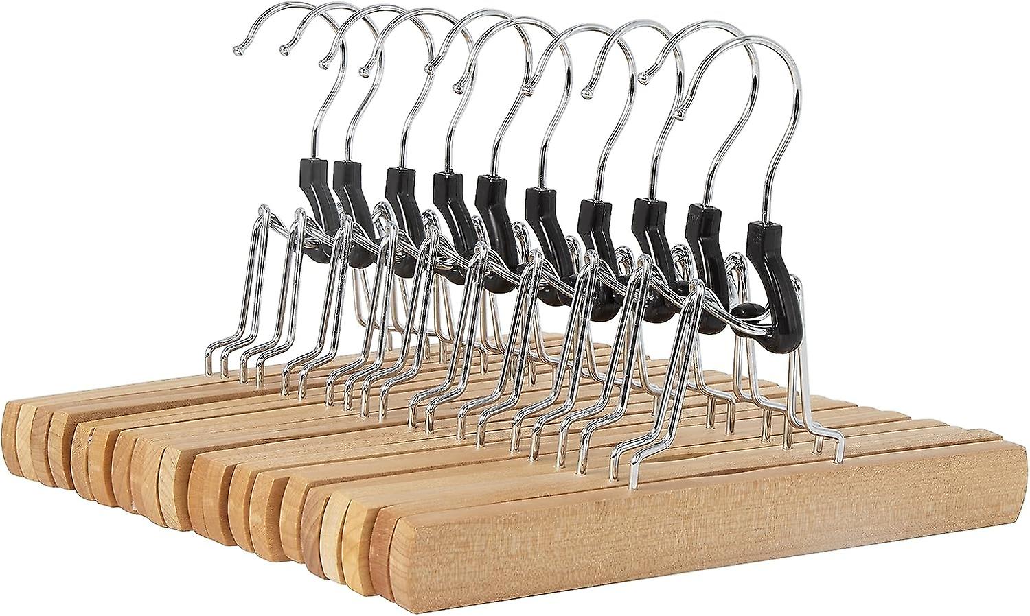 Wooden Pants Hangers - Natural, 10-Pack