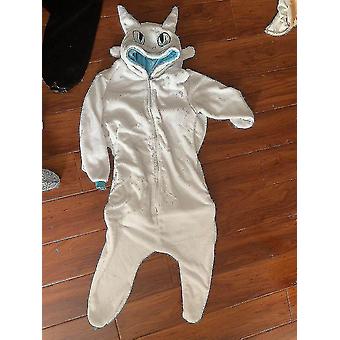 Krokmou Dragon Blanc Noir Onesie Adulte Unisexe Flanelle Pyjama