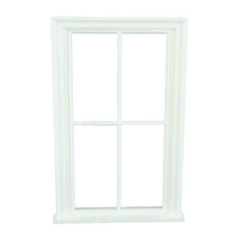 Dolls House Miniature White Plastic Victorian Window Frame 4 Pane Diy Builders