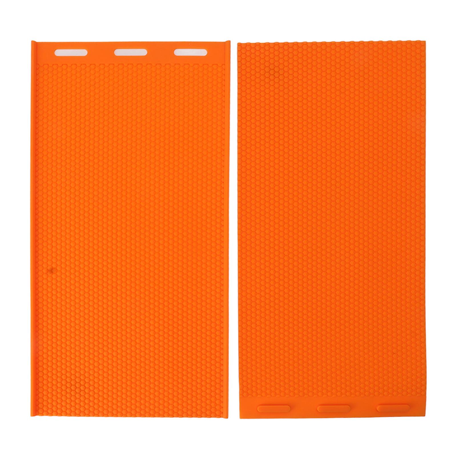2 Pack 5.4mm Silicone Beeswax Mold Sheets Embossing Press Honeycomb Sheets Beekeeping Supplies Orange