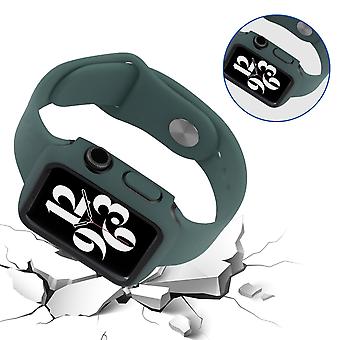 Film de protection d’écran en verre trempé Boîtier de montre PC dur + bracelet de montre pour Apple Watch Series 7 45mm