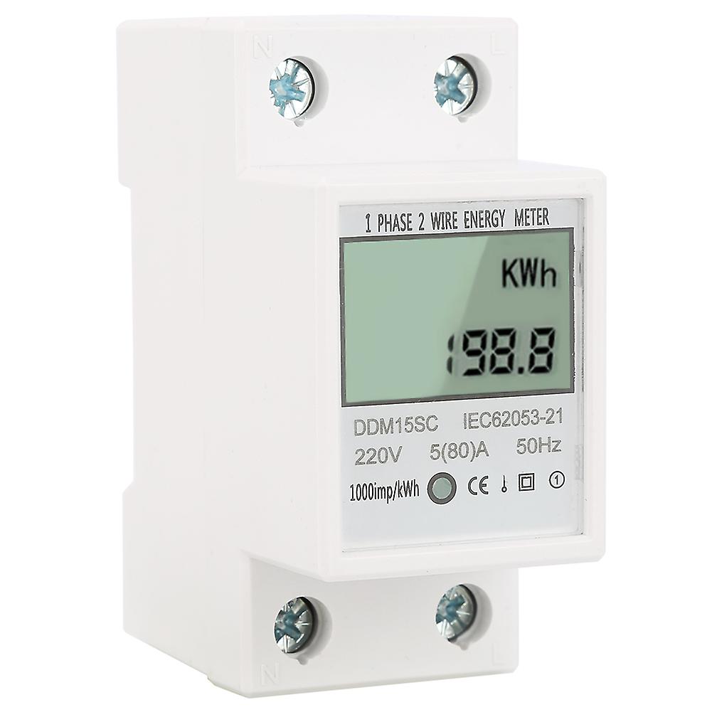 5-80A DDM15SC LCD Digital Display Single Phase Din Rail Electronic Energy KWh Meter