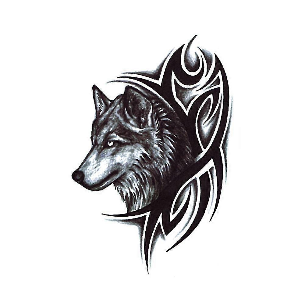 أزياء الذئب الملك للماء العرق واقية من الوشم ملصق مؤقت الجسم الفن صائق تشينهاي