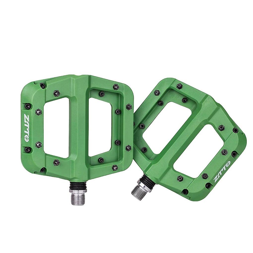 Ztto 1 Pair Nylon Fiber Bicycle Flat Pedal 32 Spikes Anti-slip Solid Color Mountain Bike Pedals Cycle Part Component Red
