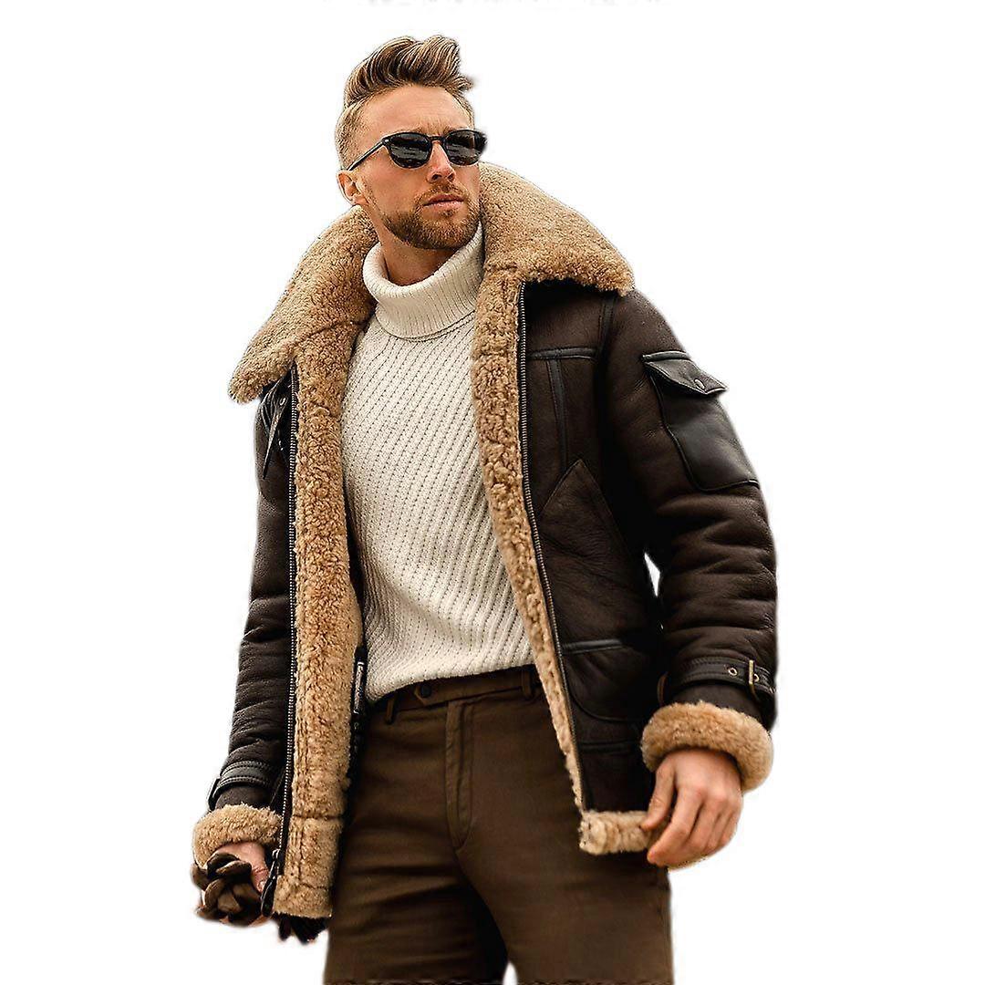 Herrvinterpilot läderjacka Parka
