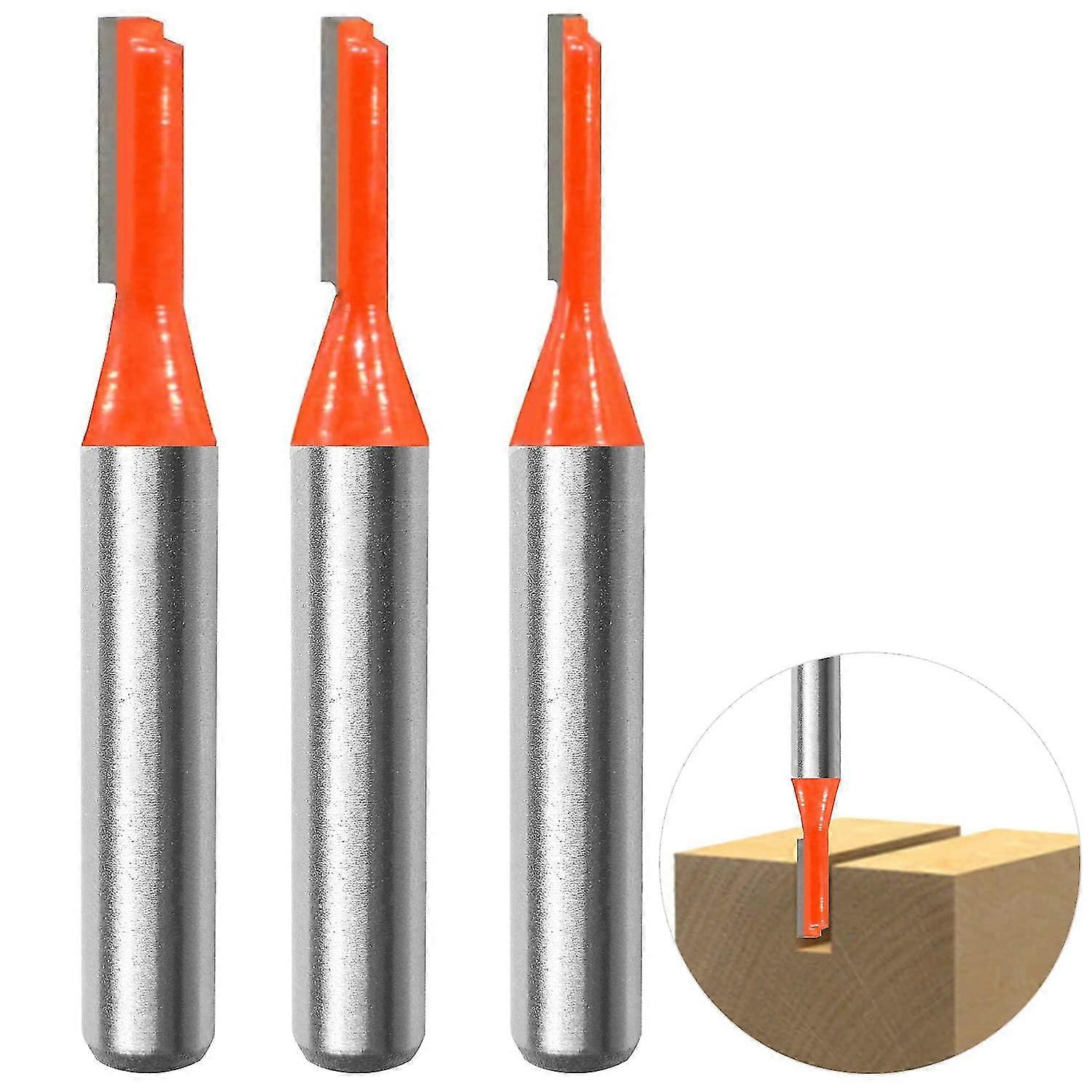 3stk 8mm Shank lige router bit sæt, grooving cutters træbearbejdning fræser 3mm, 4mm, 5mm til træbearbejdning boring og udskæring (3)