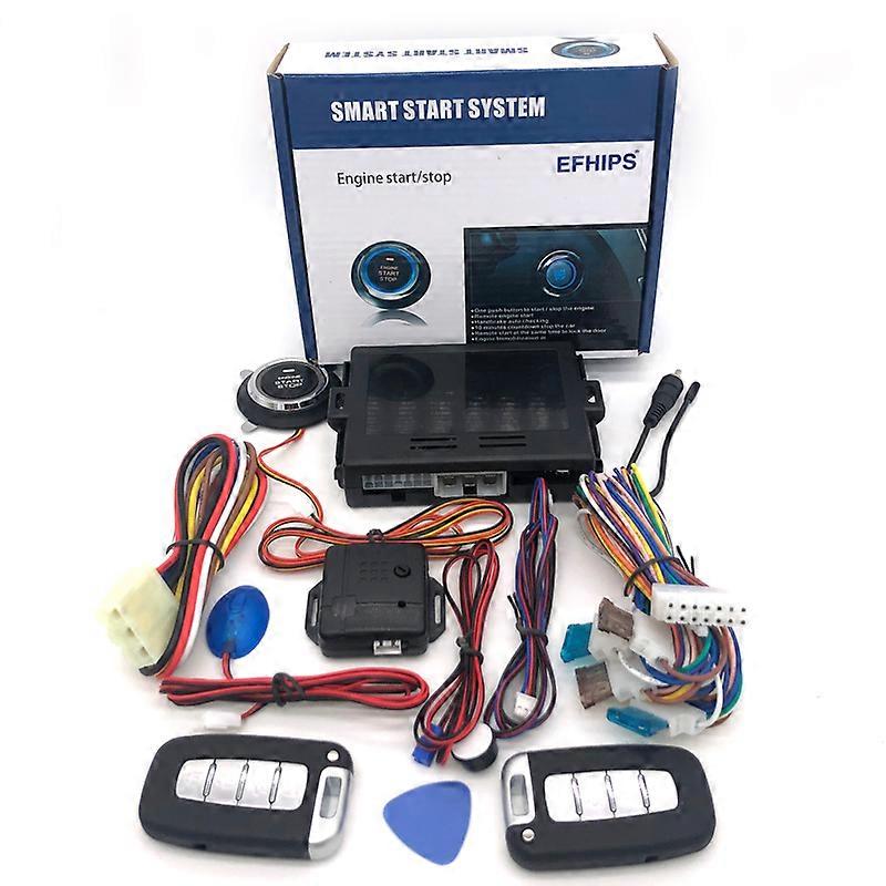 less entry Car Key Systems Key blade system for trolley One to start the engine button alarm remote start remote preheating and cooling