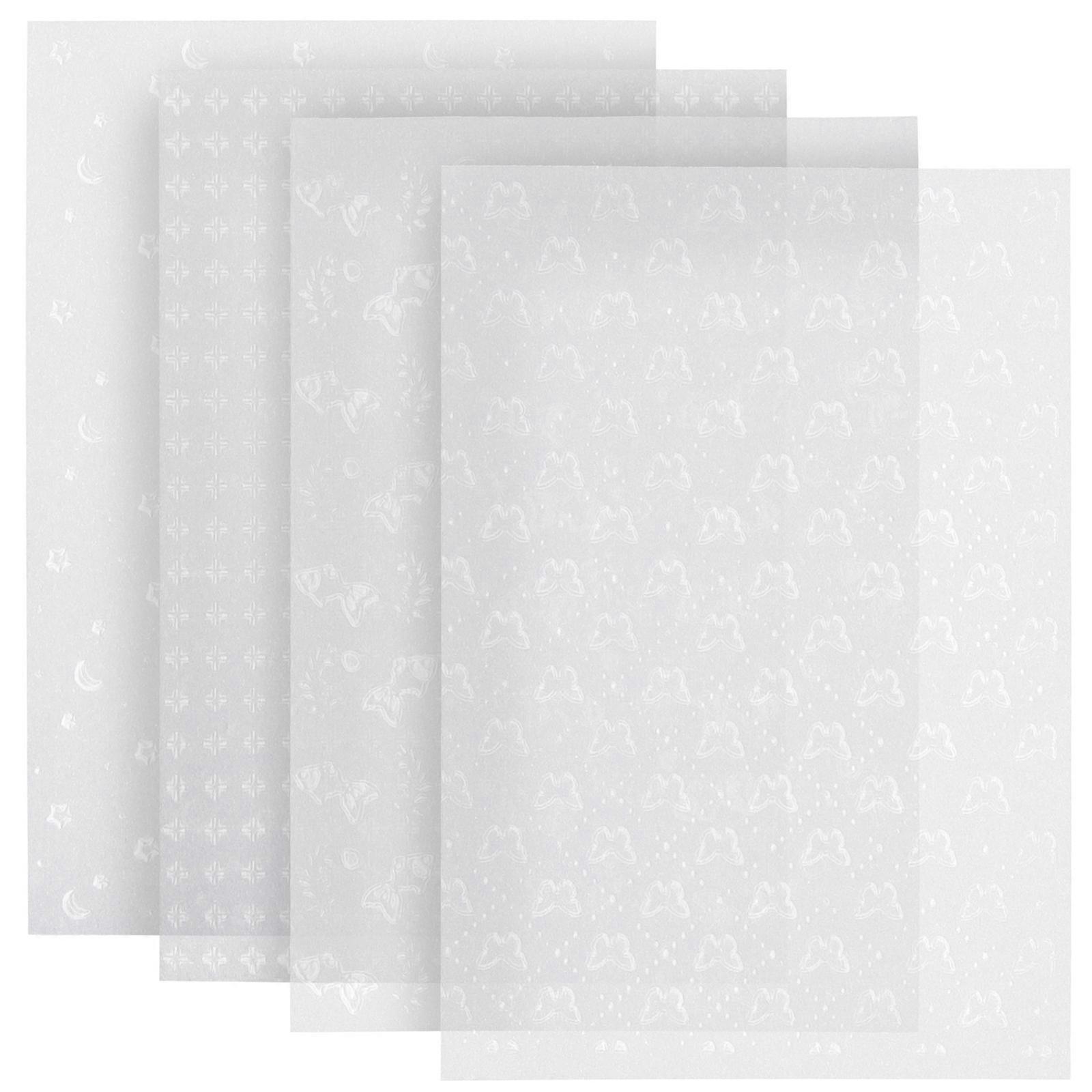 40 Sheets of Scrapbook Paper Embossing Translucent Paper Decorative Scrapbooking Paper DIY Paper