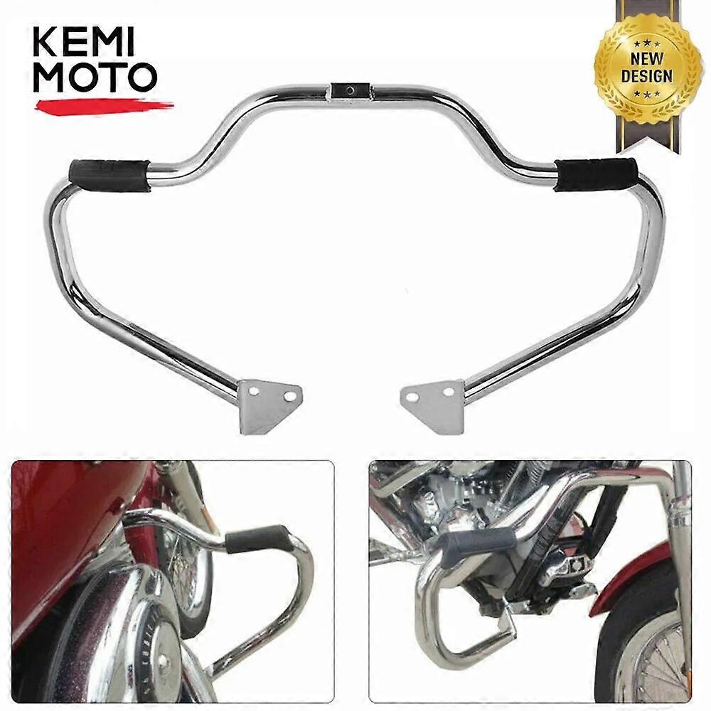 الجبهة محرك الحرس الطريق السريع تحطم بار ل Dyna Street Glide Fat Bob Low Rider 2006-2017 1 1/4 "قطر أنابيب كروم