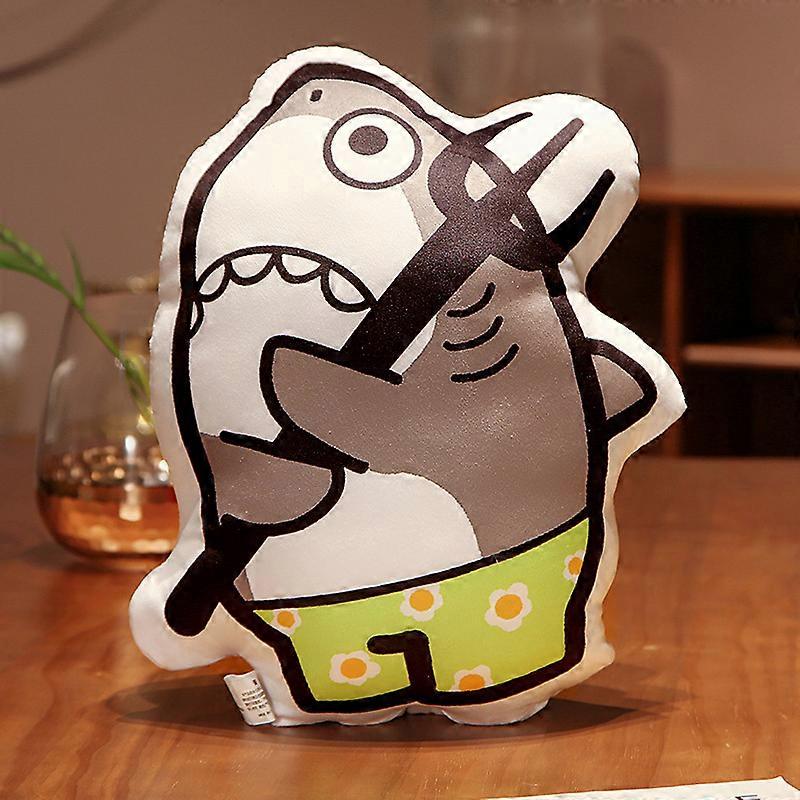 Creative Shark Watermelon Plush Pillow Doll Cartoon Funny Shark Plush Toy Home Decoration Sofa Ornament Boy Girl Birthday Gift