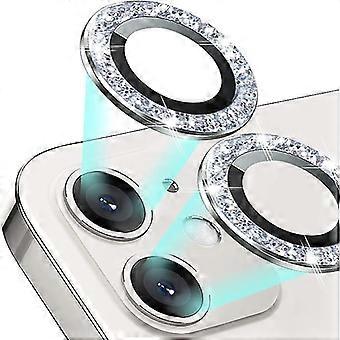 Bling Camera Lens Protector Compatible for iPhone 12(6.1") Ultra Thin/Clear Full Cover Metal Giltter Ring