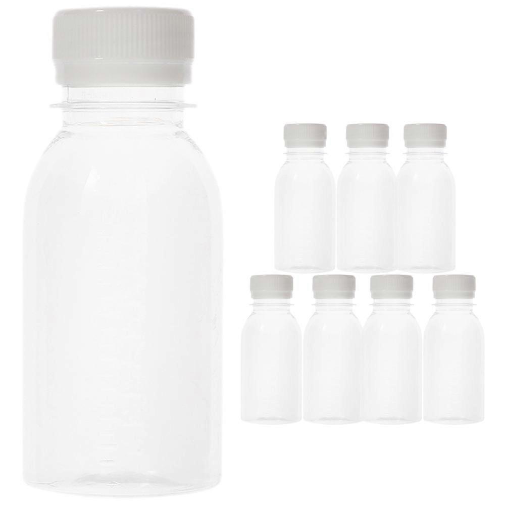 8Pcs Juice Bottles with Caps Reusable Clear Bottle Empty Plastic Bottles with Caps