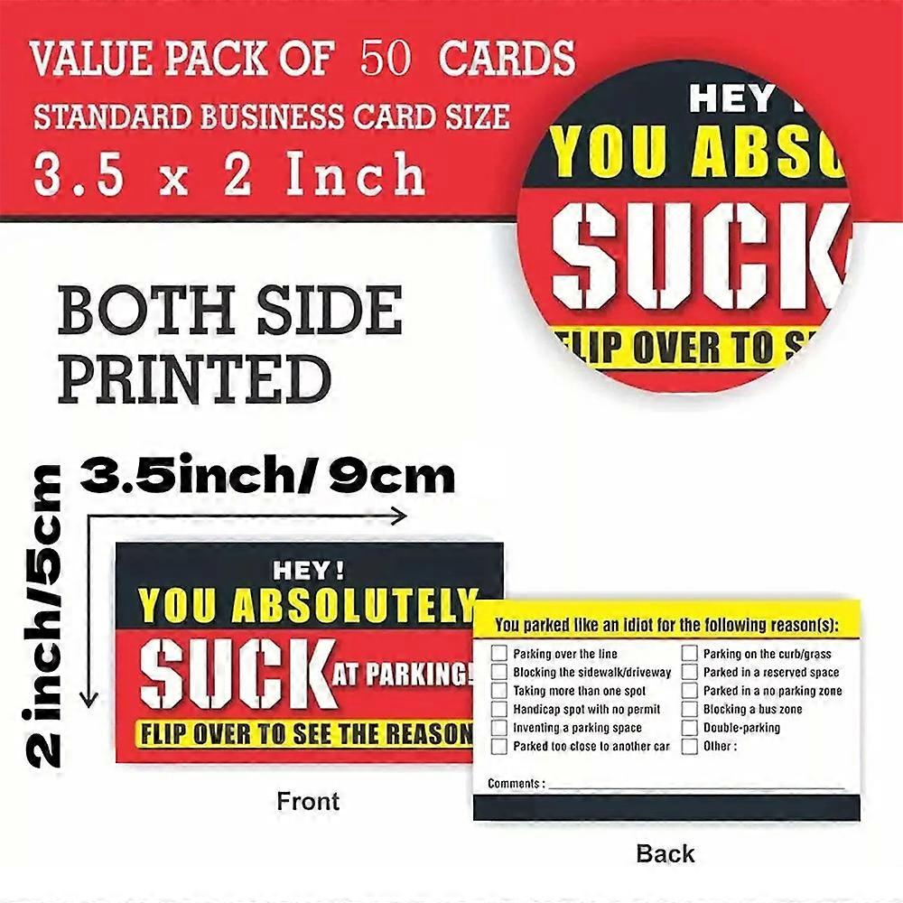pack-of-50-bad-parking-cards-you-parked-like-an-idiot-business-cards-3-54-x1-97-for-funny-parking-violation-prank-notice-gag-fruugo-cz for Free Printable Bad Parking Cards Pack Of 50)Bad Parking Cards You Parked Like An Idiot Business Cards 3.54