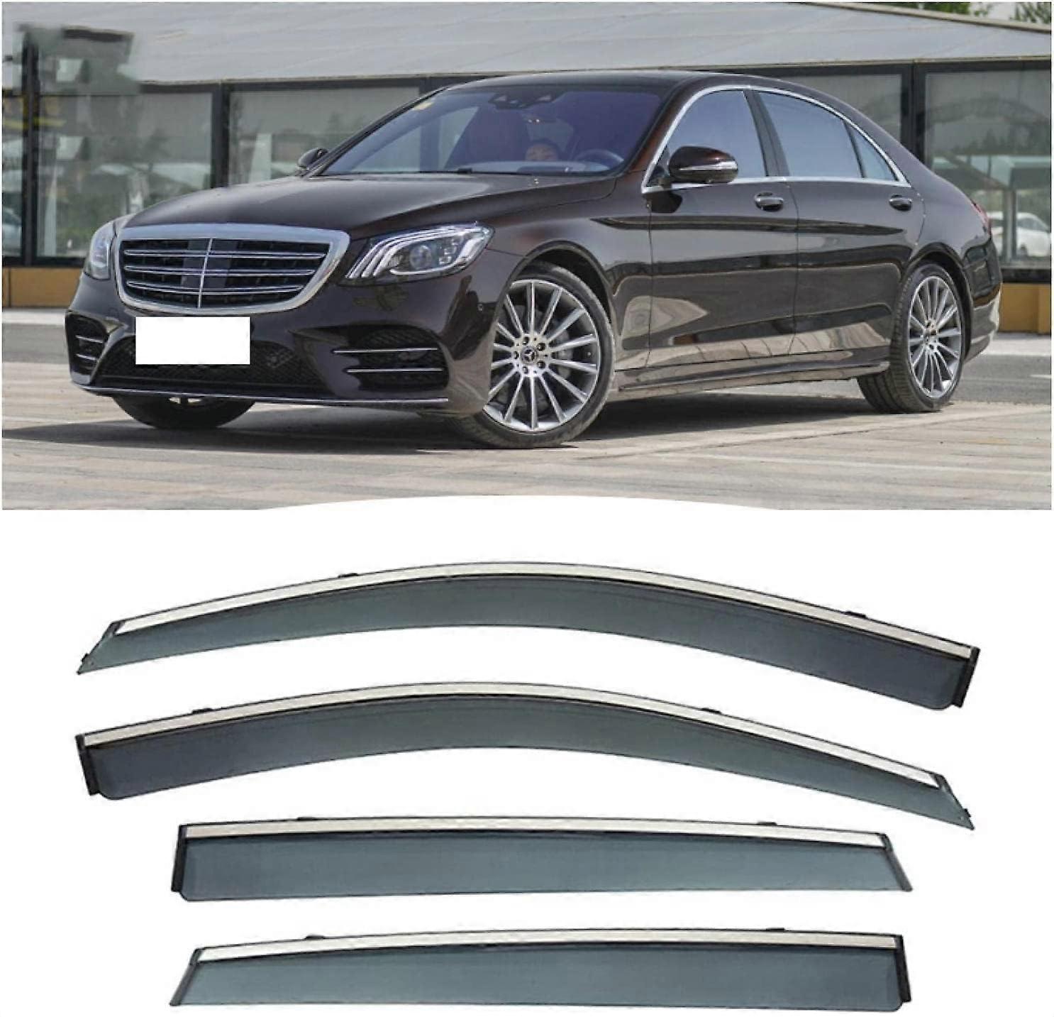 4 pz Deflettori Del Vento Dell'auto, Per Benz W222 2010-2019 Visiera Del Finestrino Laterale Auto Guardia Pioggia Copertura Ombra Protector Copertura Deflettore Finestrino Laterale Auto