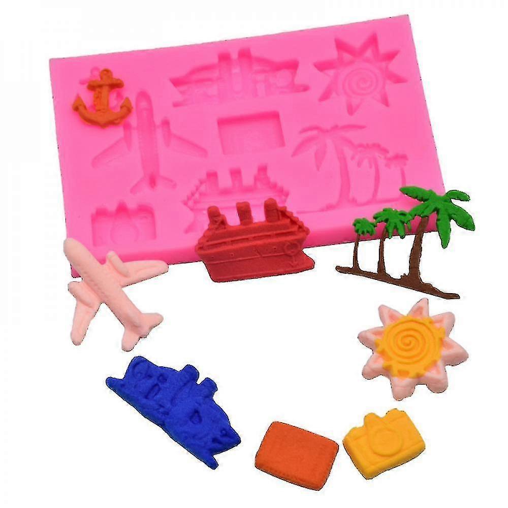 coconut-airplane-beach shape silicone mold